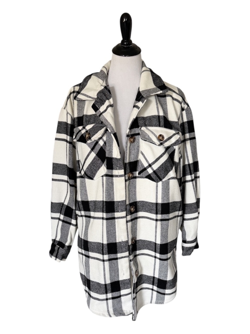 Love Tree Black/While Checkered Jacket size Small